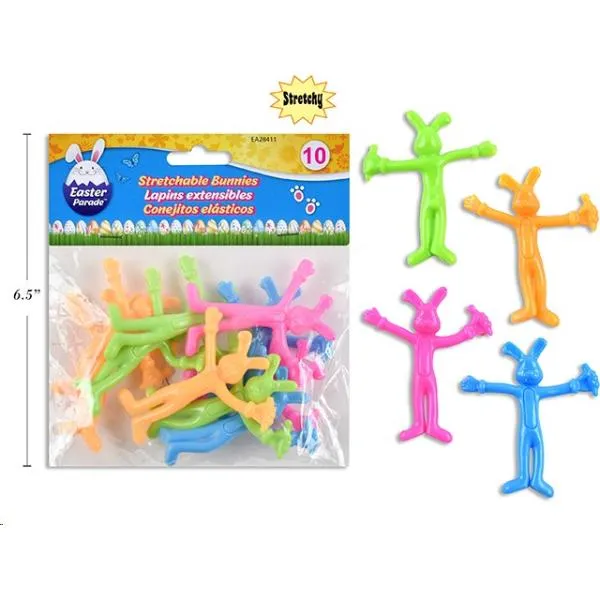 10 Pack Easter Stretchy Bunny Toys