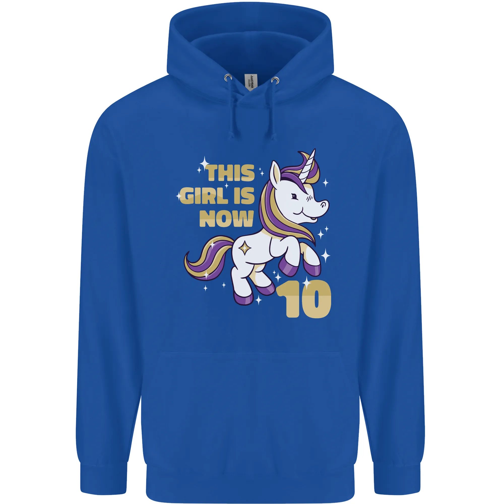 10 Year Old Birthday Girl Magical Unicorn 10th Childrens Kids Hoodie