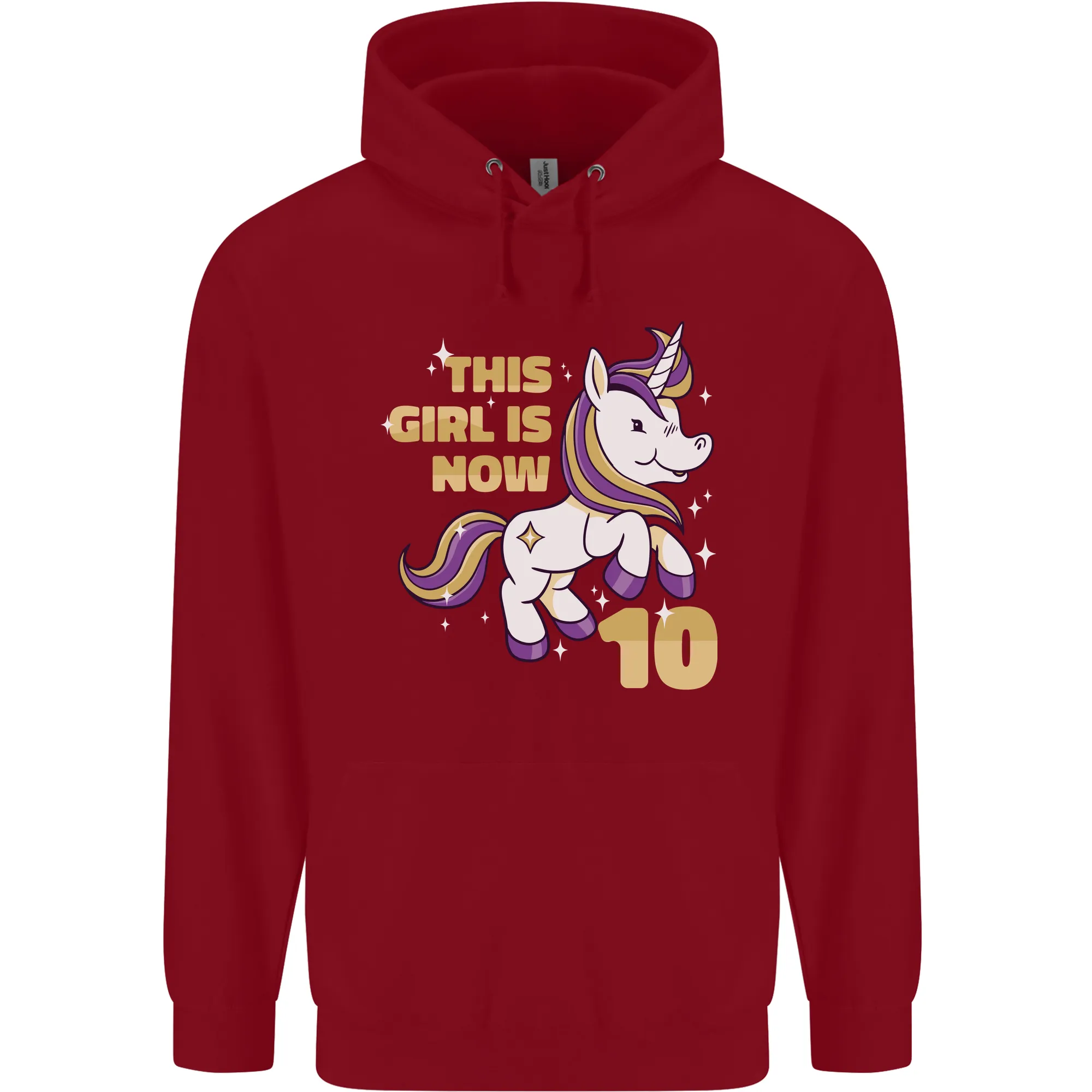 10 Year Old Birthday Girl Magical Unicorn 10th Childrens Kids Hoodie