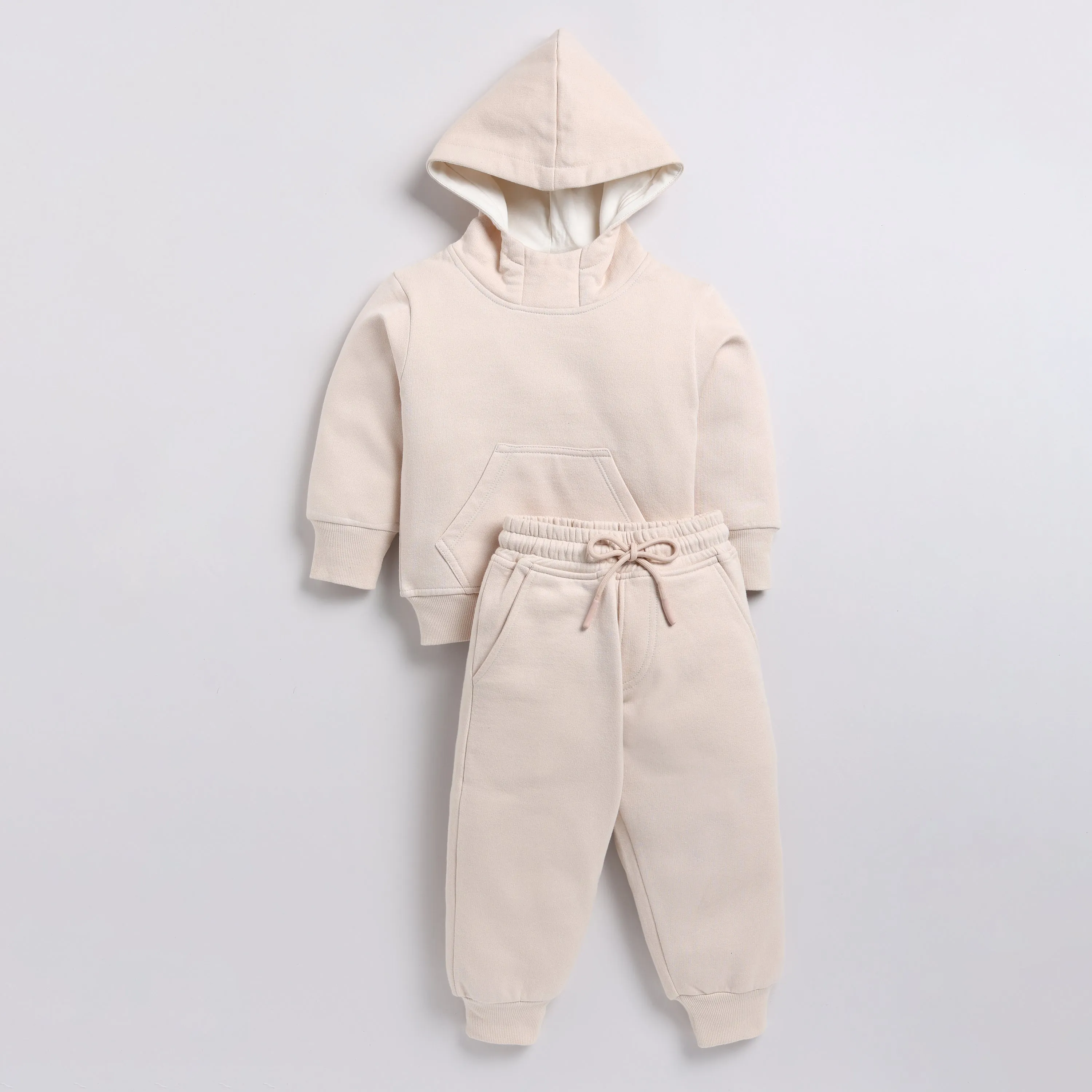 Almond Organic Fleece Hoodie & Jogger Set