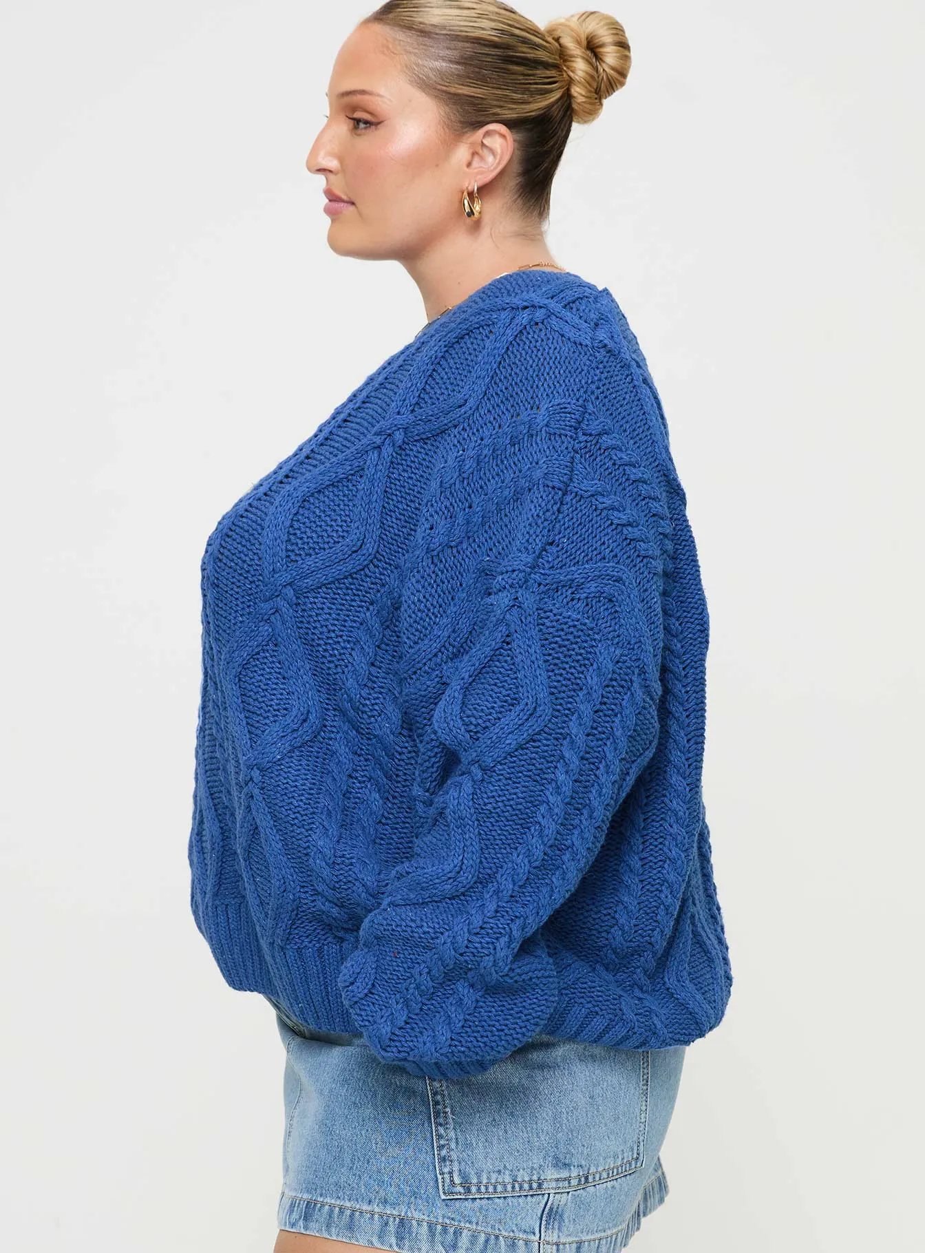 Anaya Oversized Sweater Monday Blues Curve