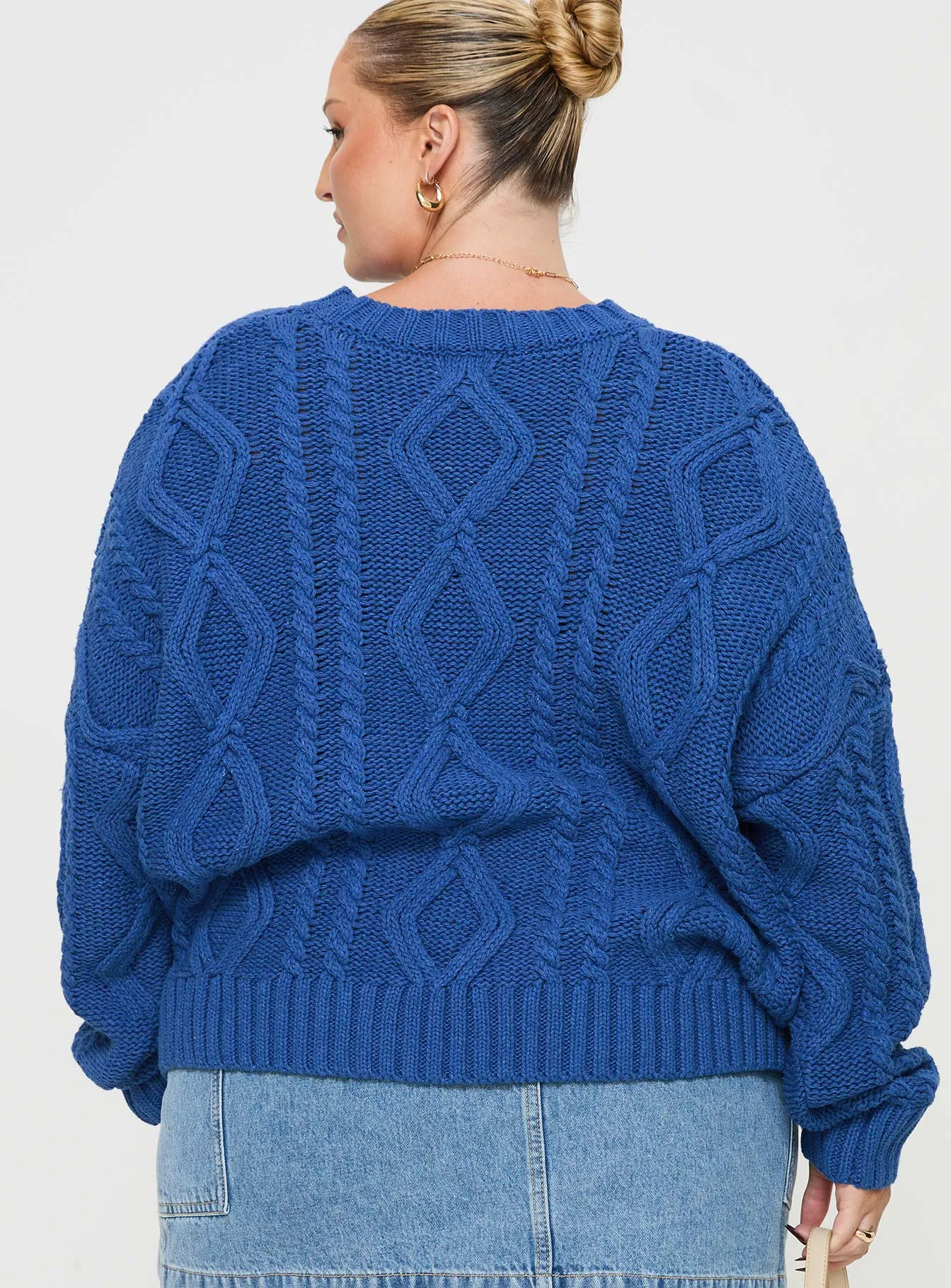 Anaya Oversized Sweater Monday Blues Curve