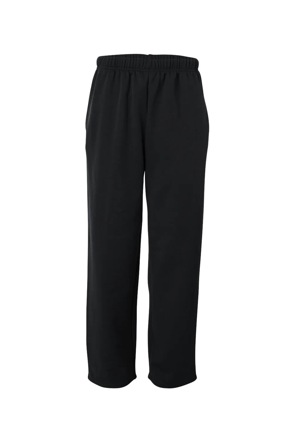 Badger Mens Performance Moisture Wicking Fleece Open Bottom Sweatpants w/ Pockets - Black