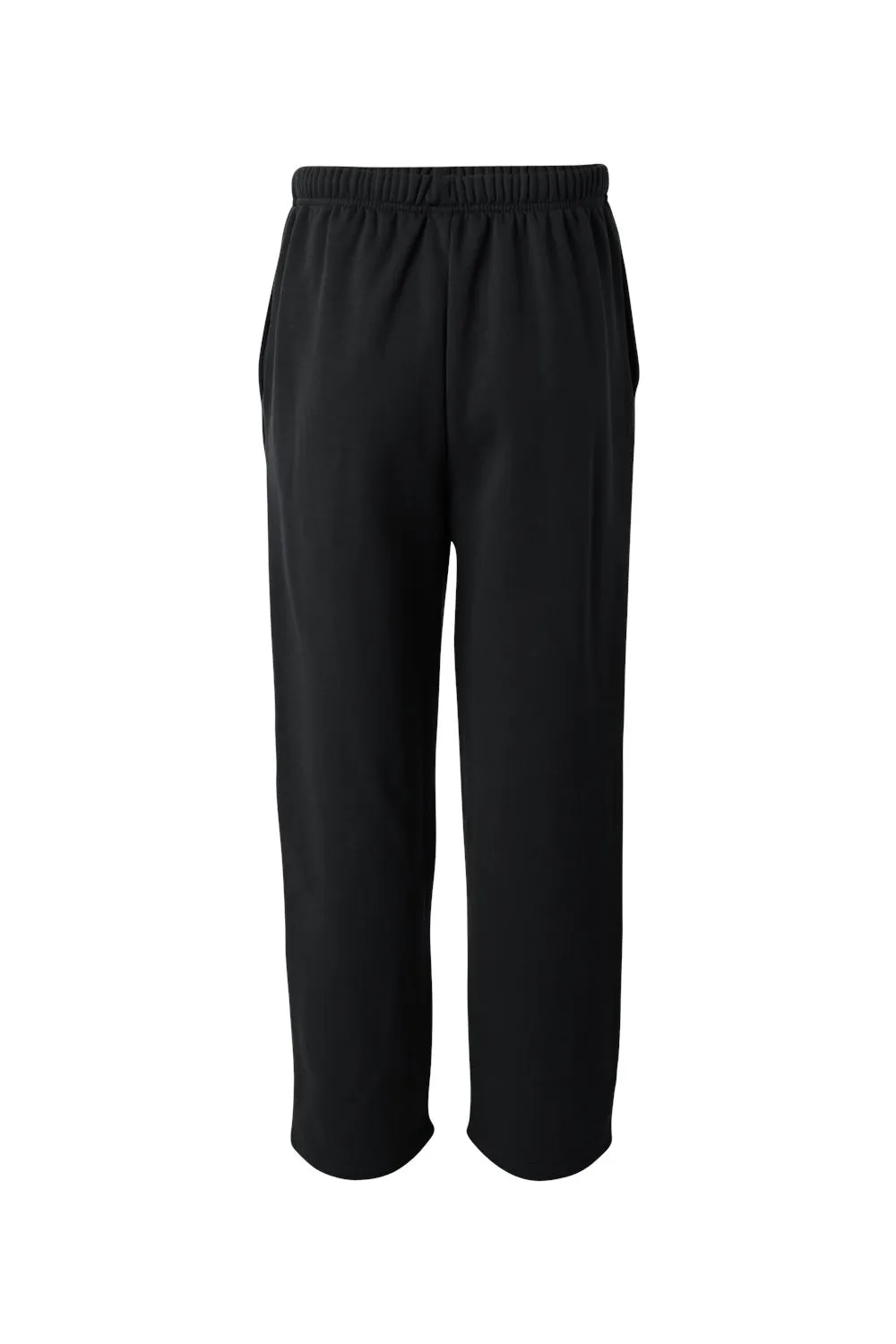 Badger Mens Performance Moisture Wicking Fleece Open Bottom Sweatpants w/ Pockets - Black