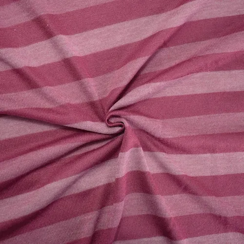 Berry/Pink Striped Knit Jersey Fabric