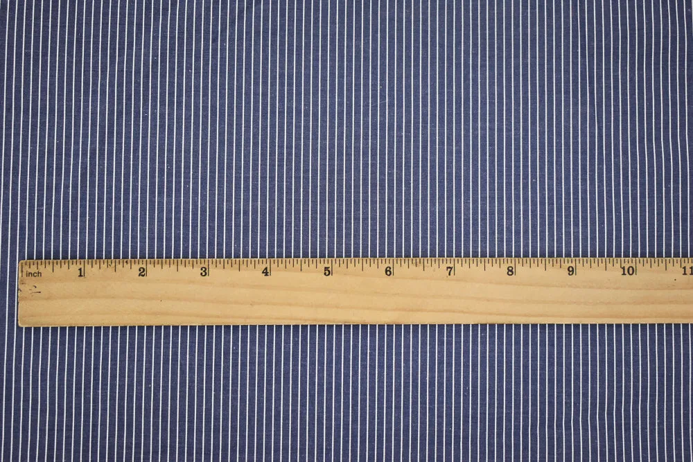 Blue-White Stripe Poly Poplin Woven Fabric