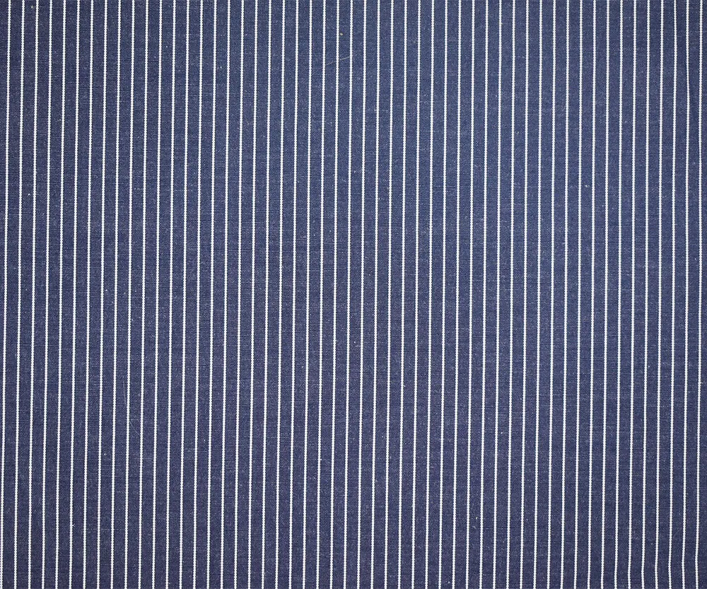 Blue-White Stripe Poly Poplin Woven Fabric