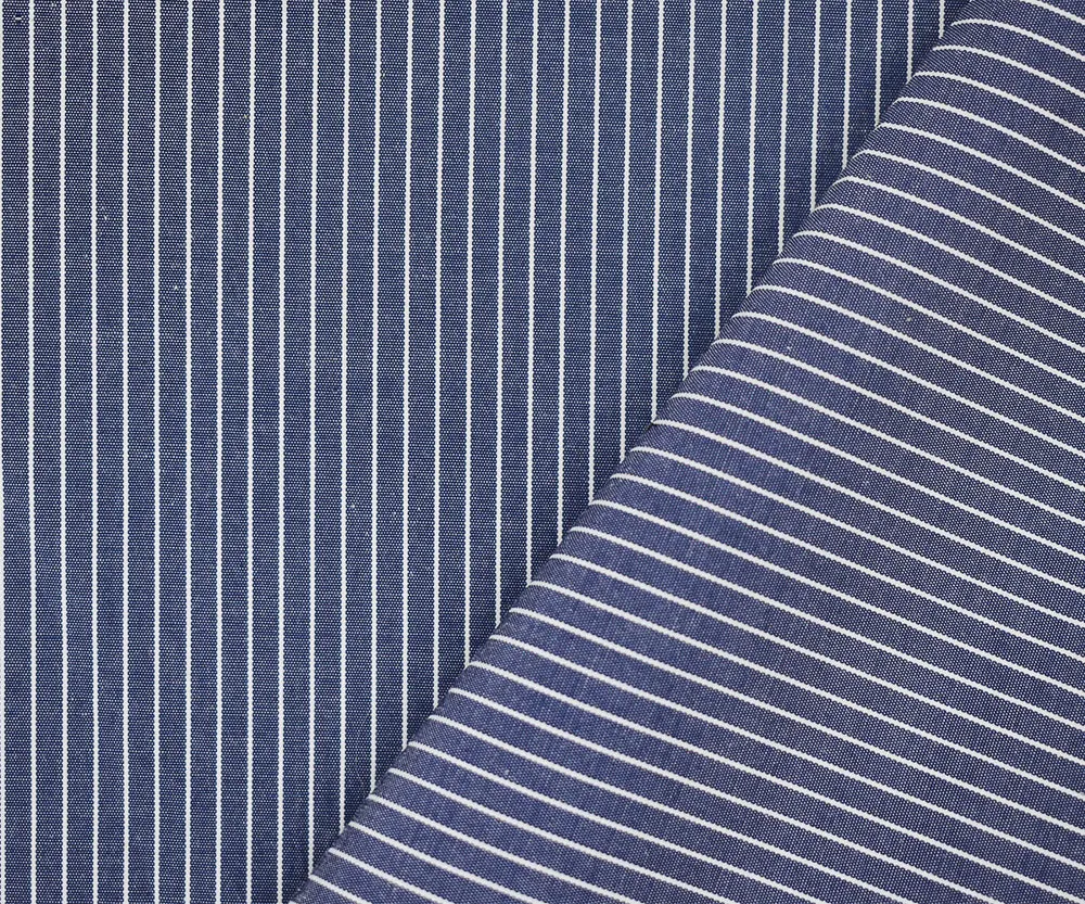 Blue-White Stripe Poly Poplin Woven Fabric