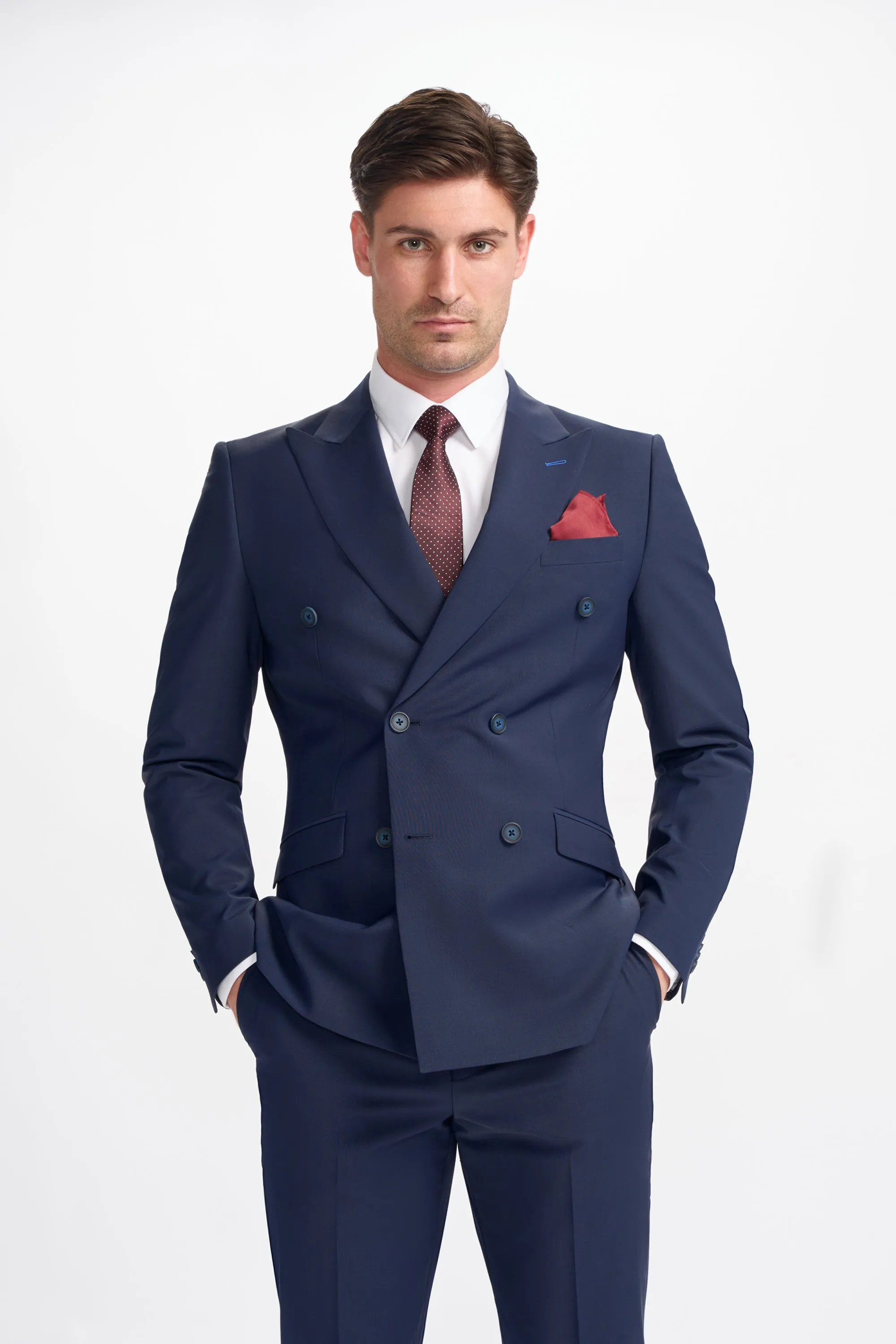 Bond Navy Double Breasted Two Piece Suit