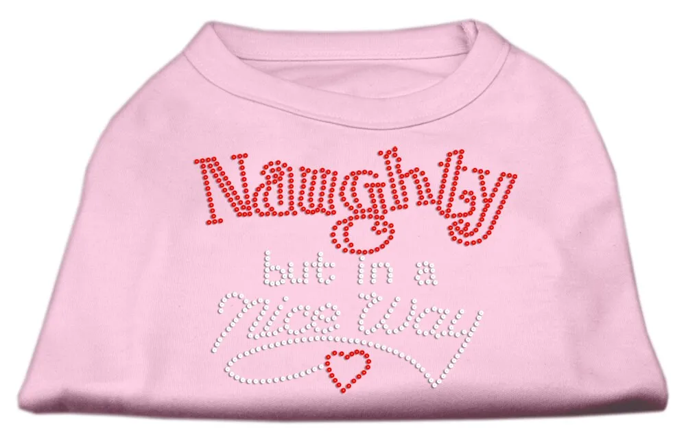 Christmas Pet Dog & Cat Shirt Rhinestone, "Naughty, But In A Nice Way"