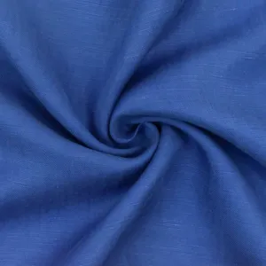 Cool Blue Washed Slubbed Twill Woven Fabric