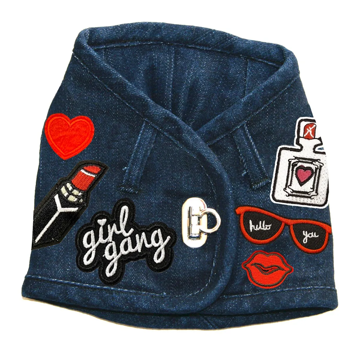 Custom Girl Gang Hollywood Denim Dog Harness Vest