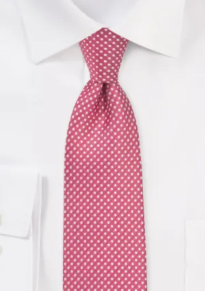 Dark Coral Pin Dot Necktie