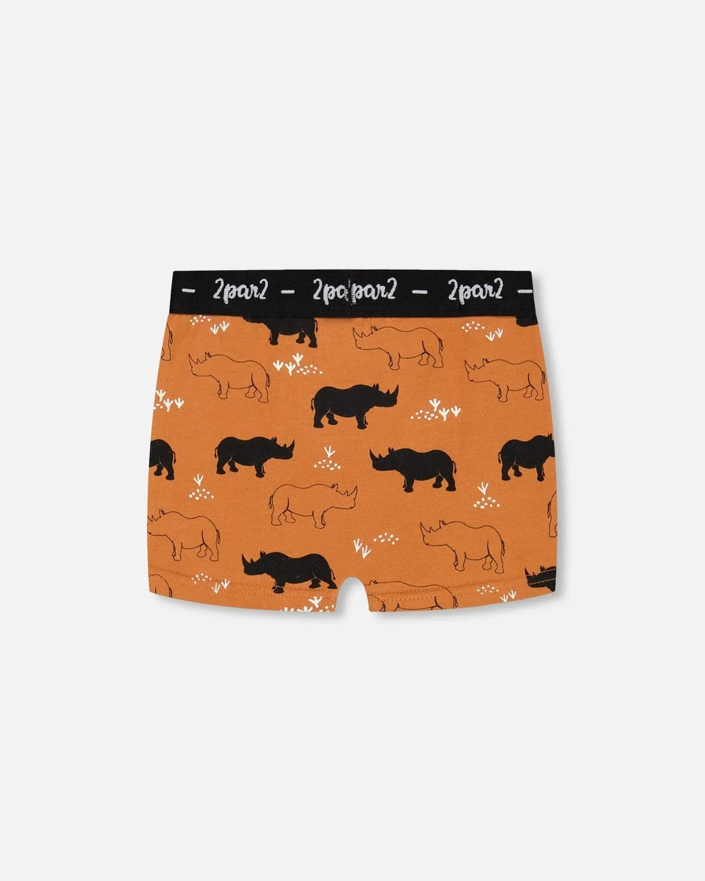 Deux Par Deux Printed Boxer - Rhinocerous