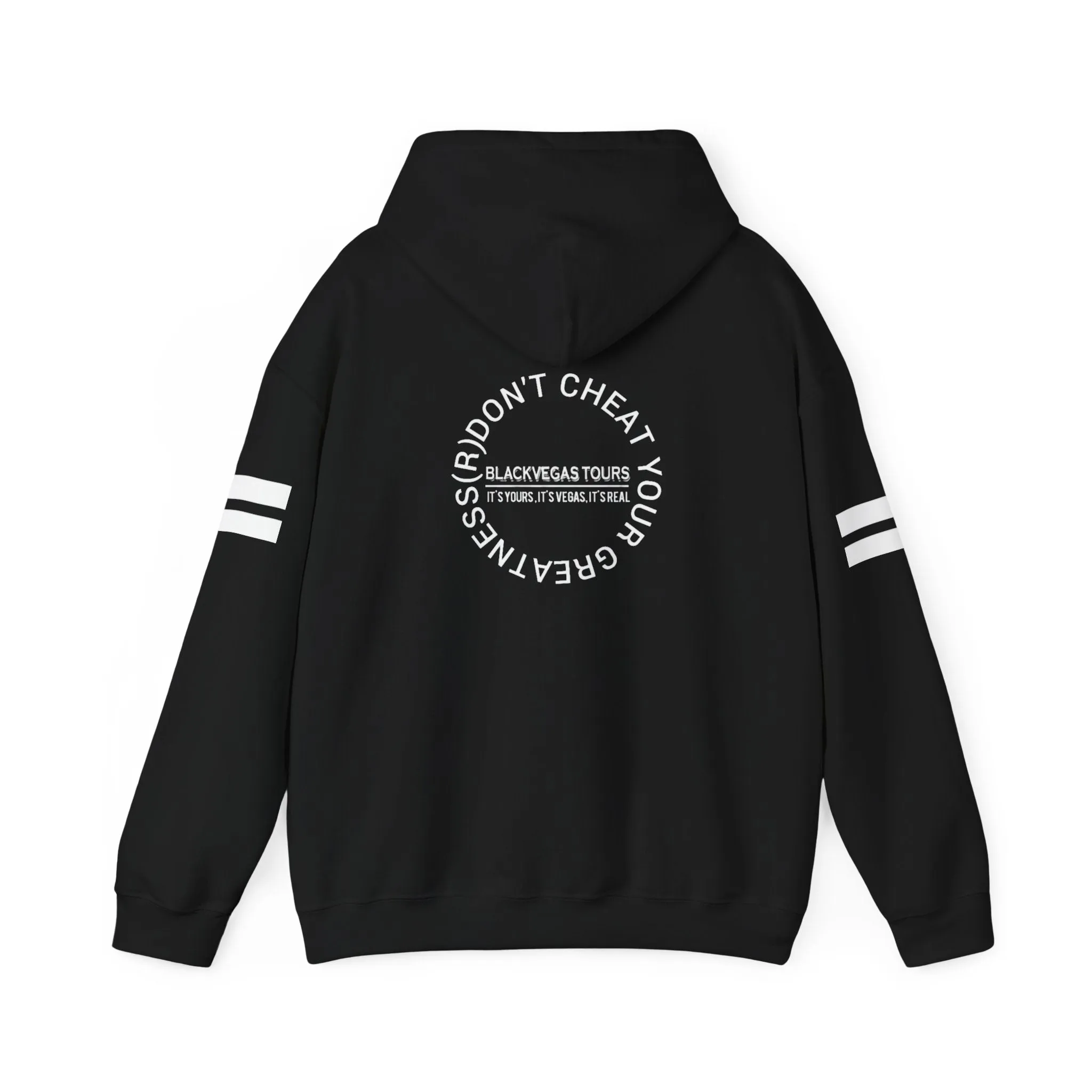 DONT CRC White Black Vegas Tours Logo  Cozy Unisex Heavy Blend™ Hooded Sweatshirt - Perfect for Chill Days and Gatherings