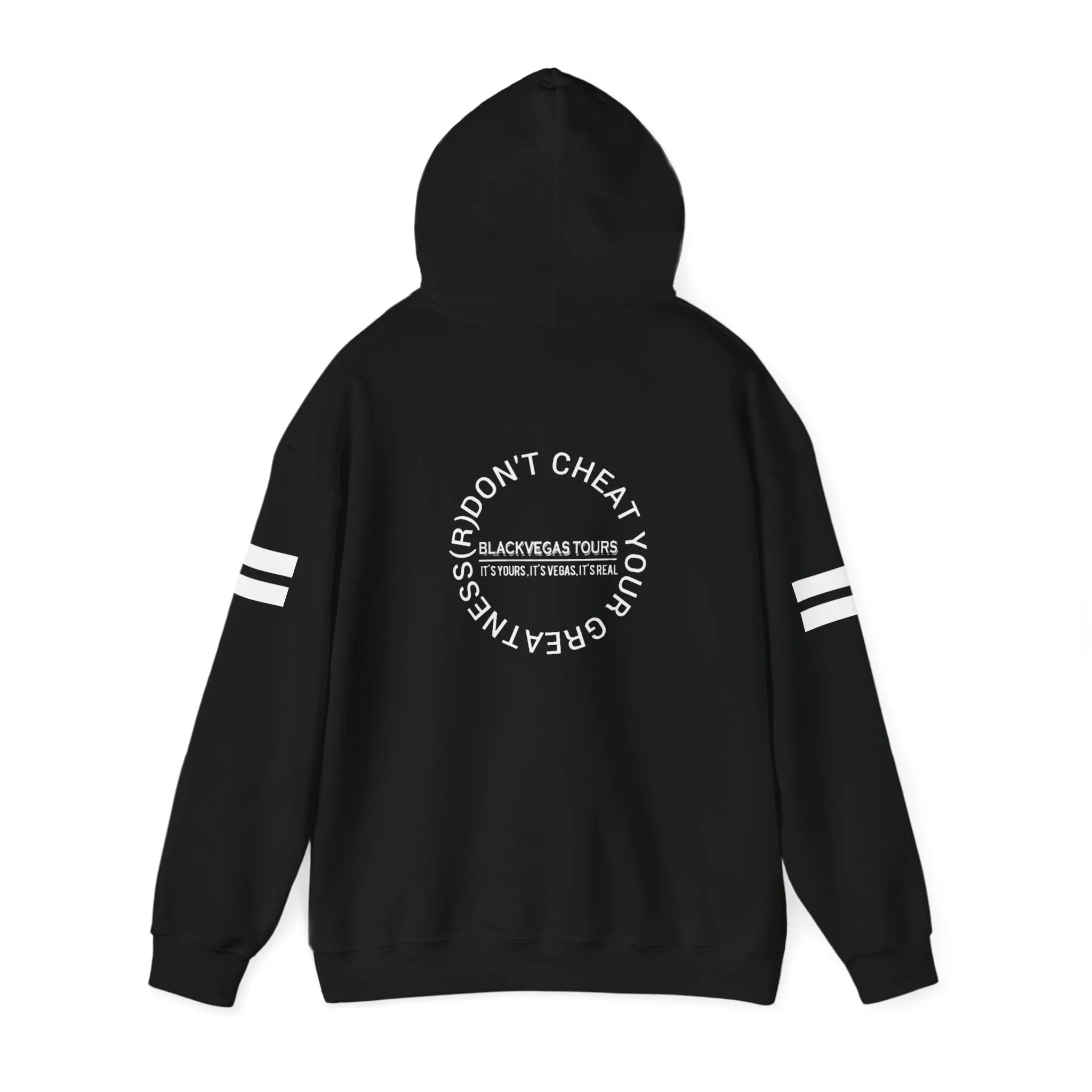 DONT CRC White Black Vegas Tours Logo  Cozy Unisex Heavy Blend™ Hooded Sweatshirt - Perfect for Chill Days and Gatherings