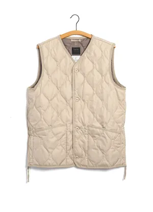 DOWN VEST | Military V-Neck Down Vest | Cream