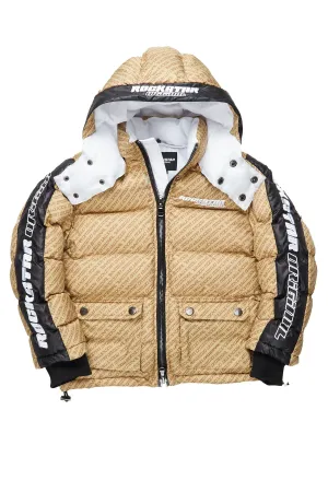 Girls Bryony Beige Heavy Puffer Jacket