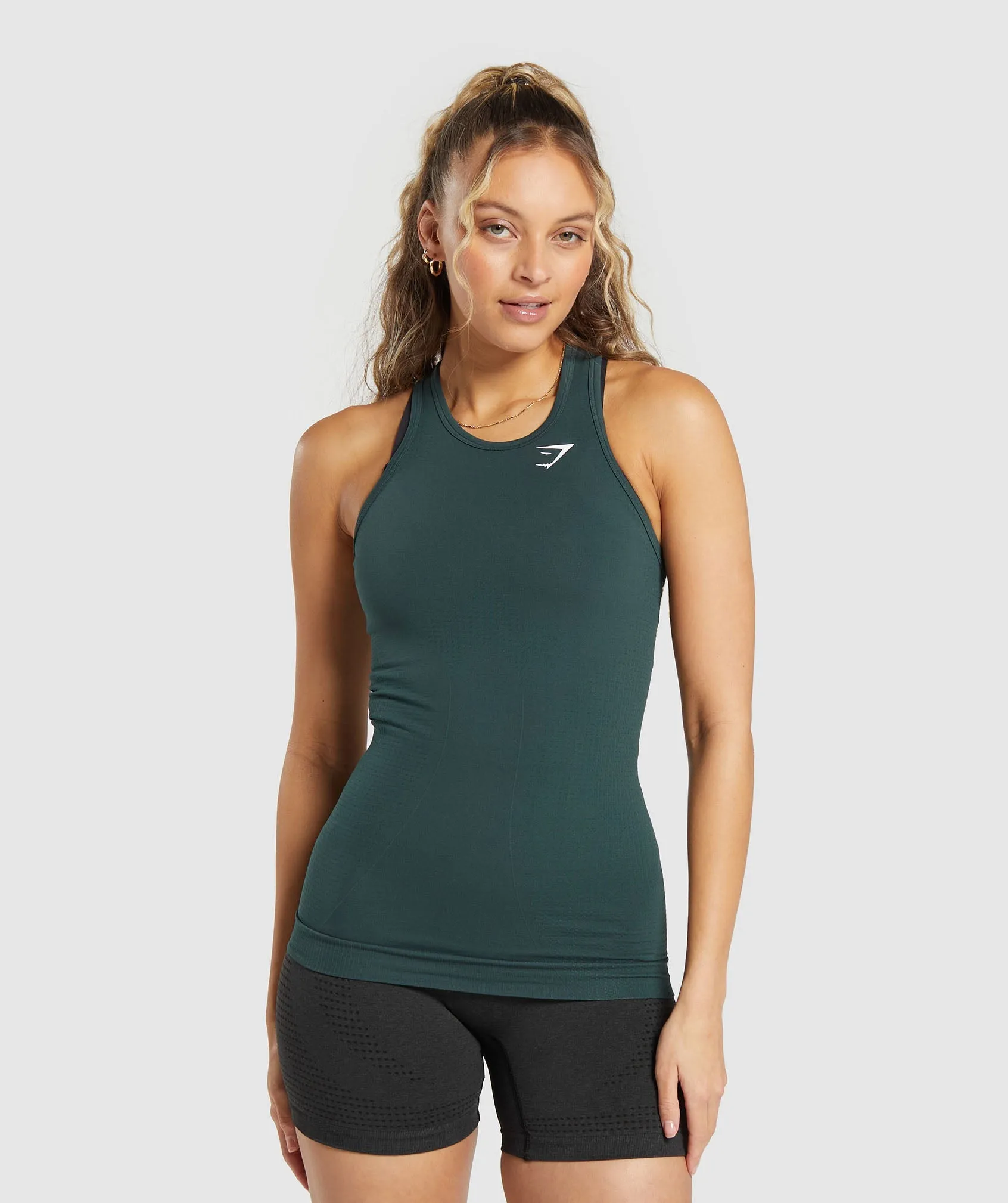 Gymshark Vital Seamless Tank - Woodland Green Marl