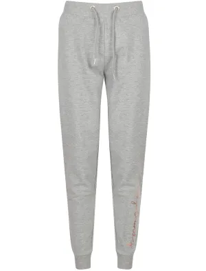 Harmony Loopback Fleece Cuffed Joggers In Light Grey Marl - Tokyo Laundry