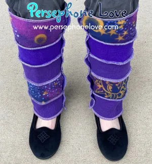 Katwise-inspired purple celestial fleece/wool leg warmers-1462