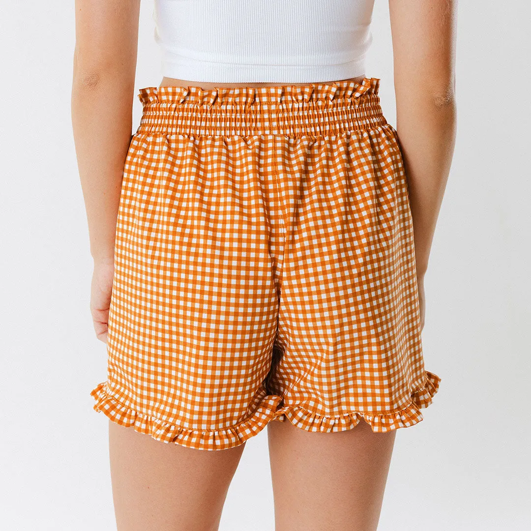 Lake Shorts, Rust Gingham