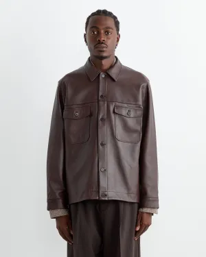 Lamb Leather Heavy Jacket in Brown