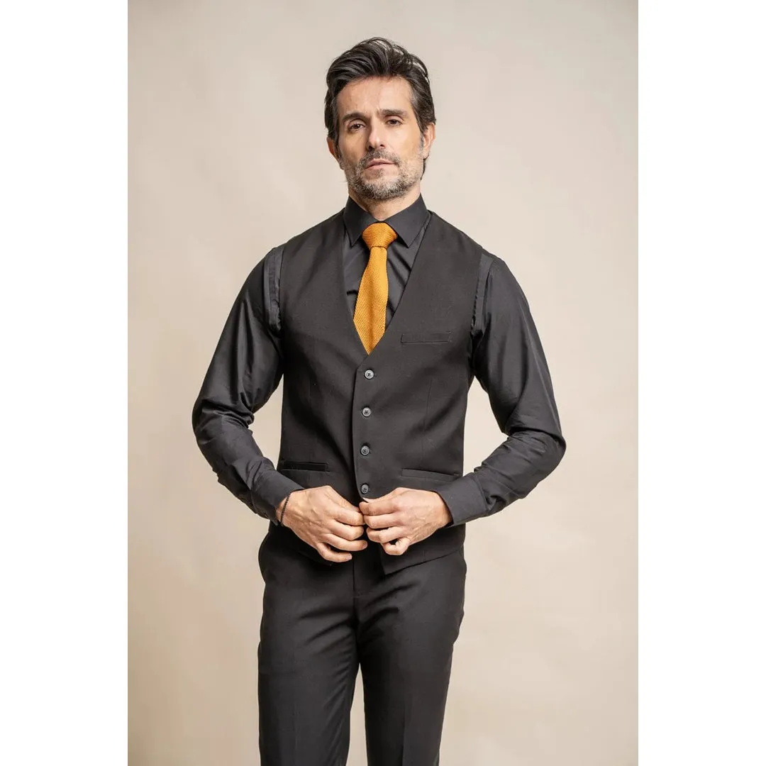 Marco - Men's Classic Black Waistcoat