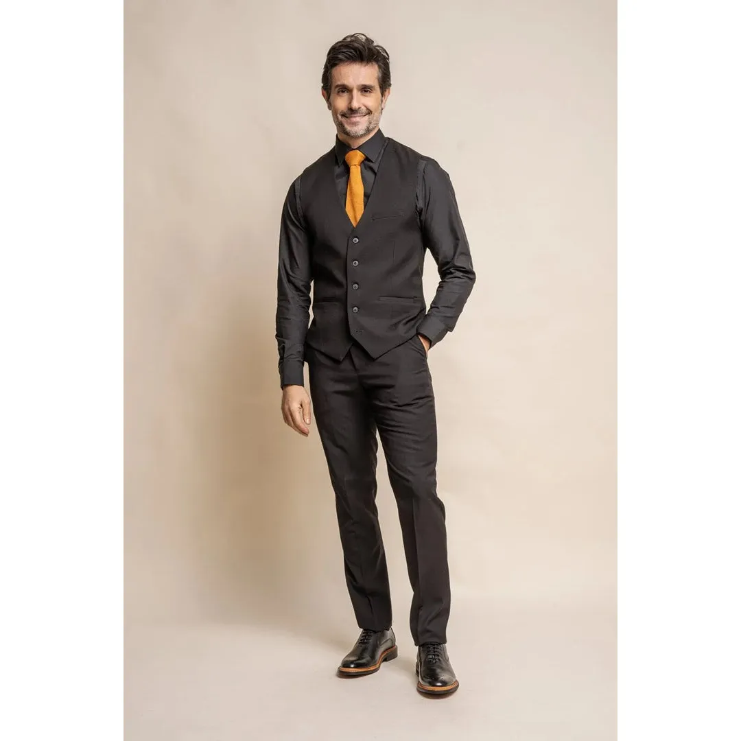 Marco - Men's Classic Black Waistcoat