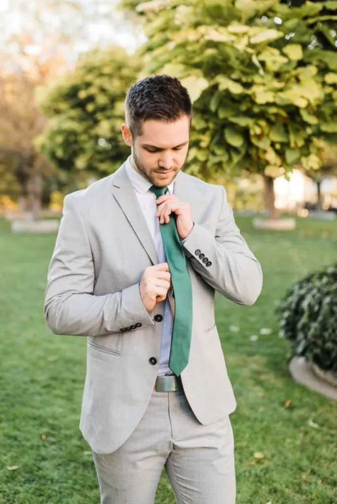 Men two piece grey suit