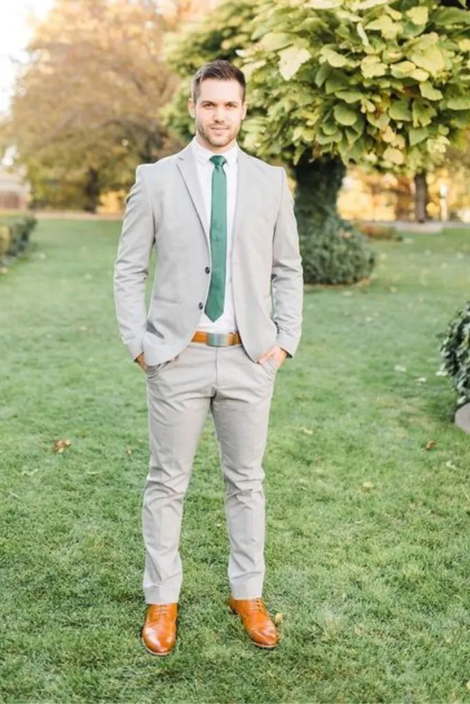 Men two piece grey suit