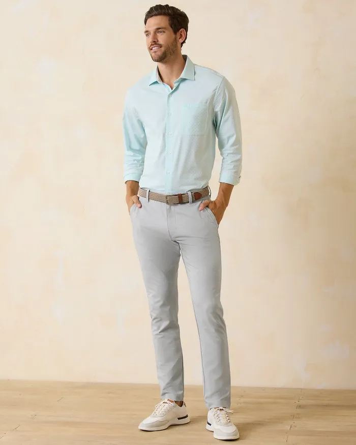 On Par IslandZone® Flat-Front Pants in Harbor Mist by Tommy Bahama