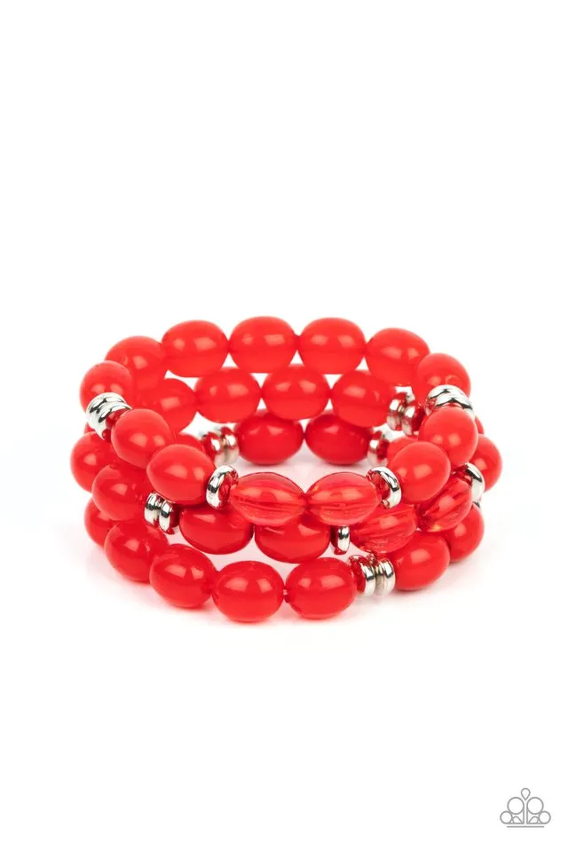 Paparazzi Bracelet ~ Coastal Coastin - Red