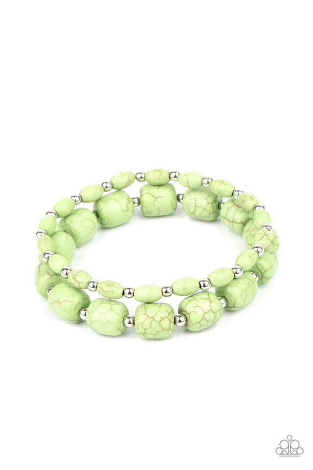 Paparazzi Bracelet ~ Colorfully Country - Green