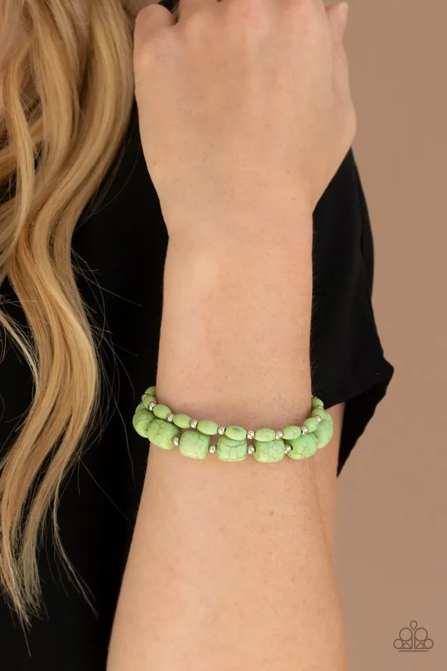 Paparazzi Bracelet ~ Colorfully Country - Green