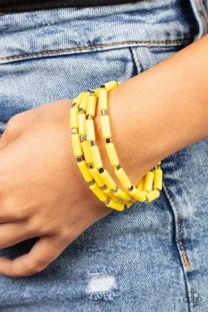 Paparazzi Bracelet ~ Radiantly Retro - Yellow