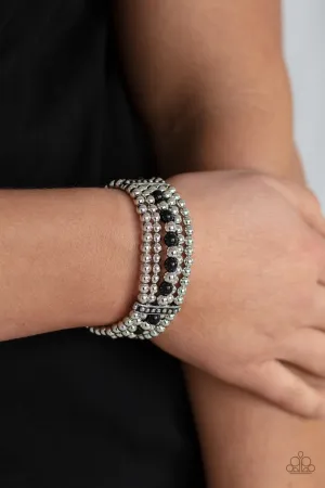 Paparazzi Gloss Over The Details - Black Bracelet