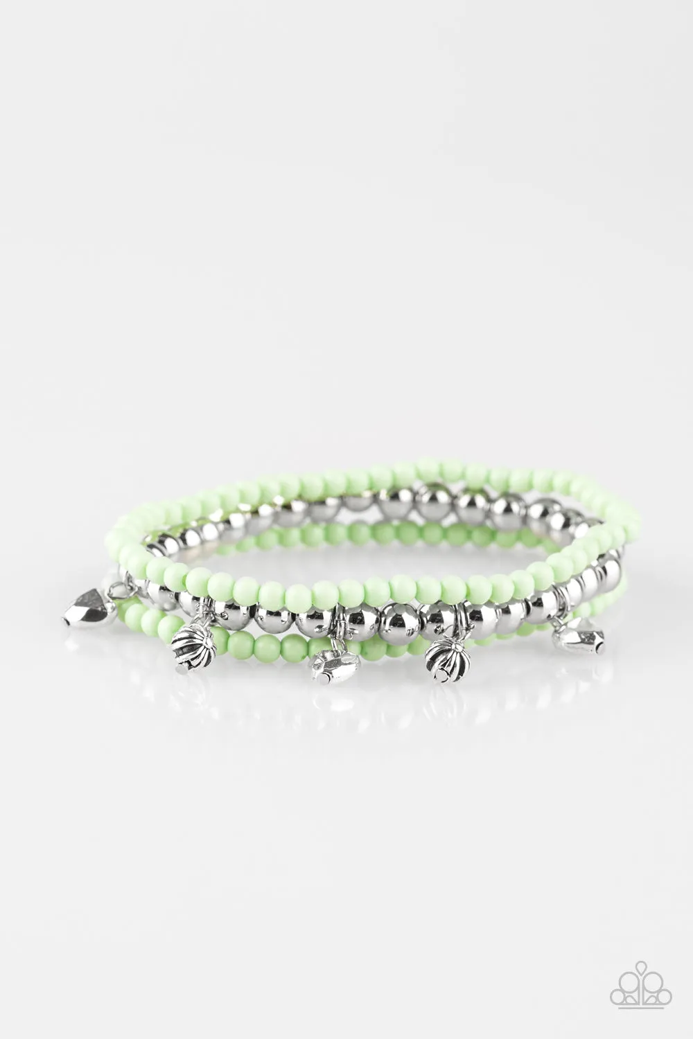 Paparazzi Springtime Sweethearts Green Bracelet