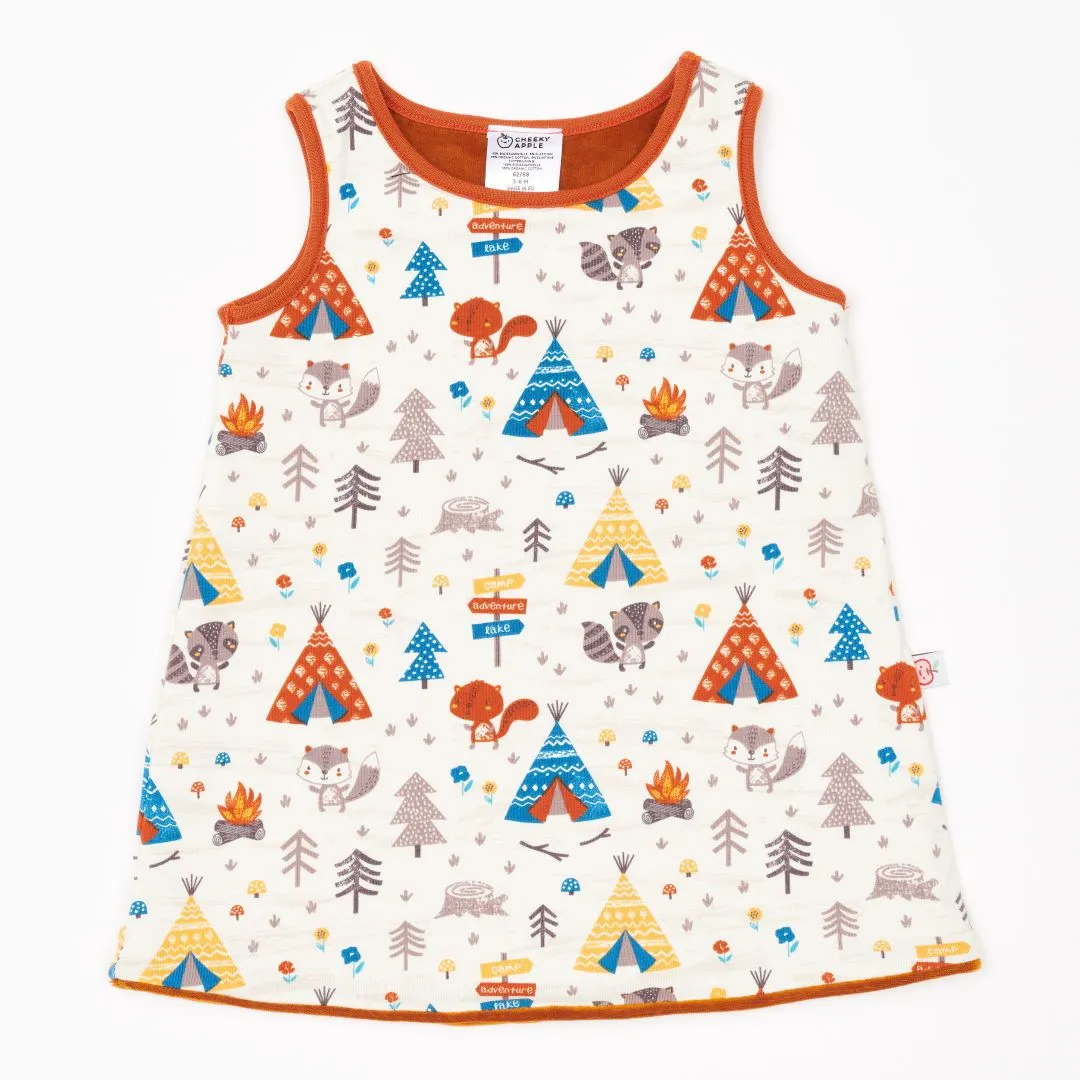 Reversible dress "Adventure camp | Nicki Caramell" - 98% organic cotton, 2% elastane