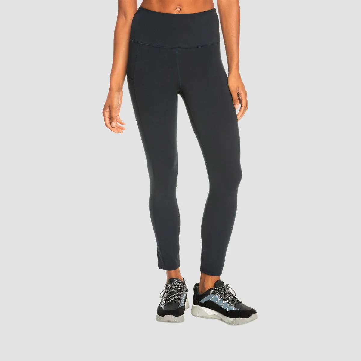 Roxy Heart Into It Ankle Sports Leggings Anthracite - Womens