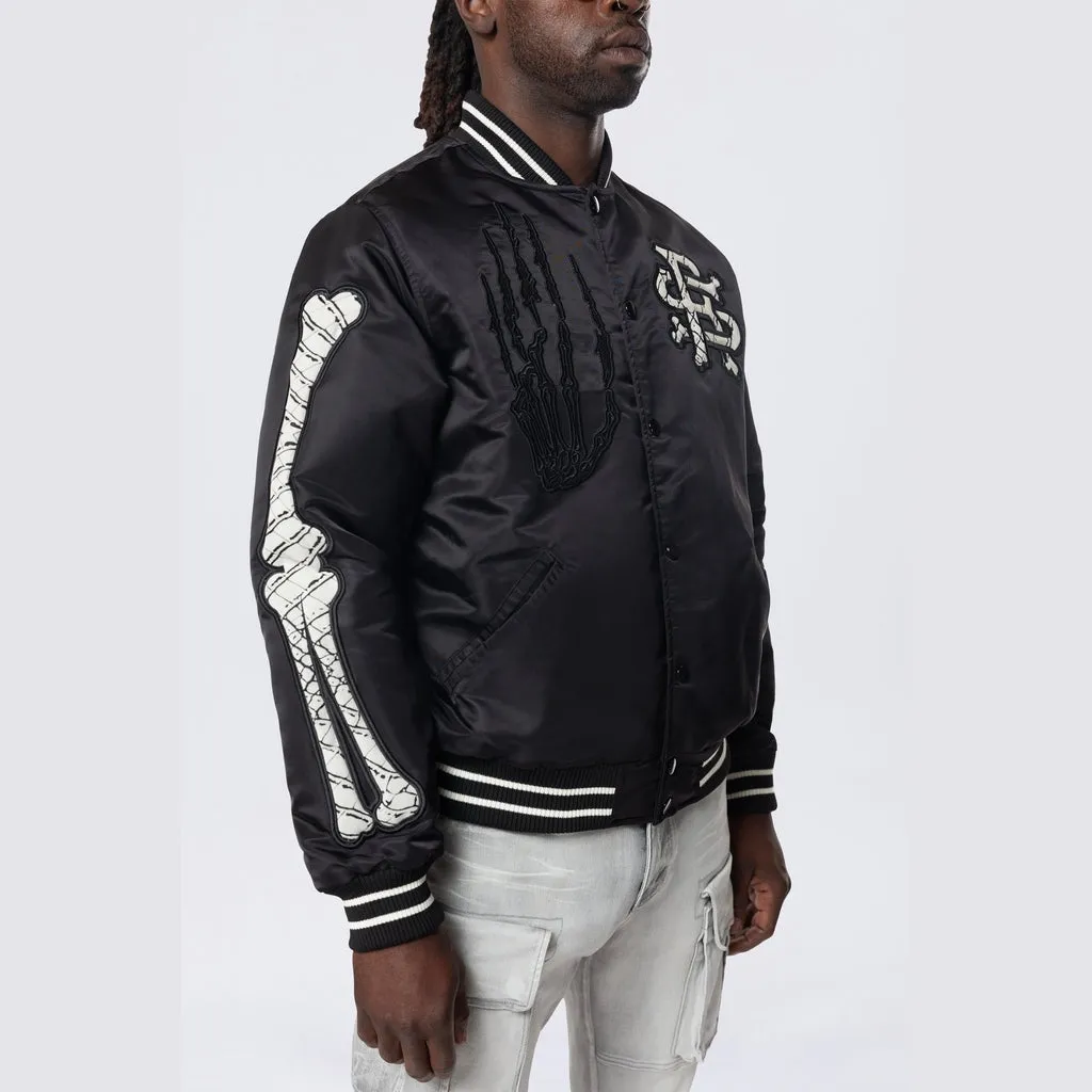 Satin Stadium Jacket - Black