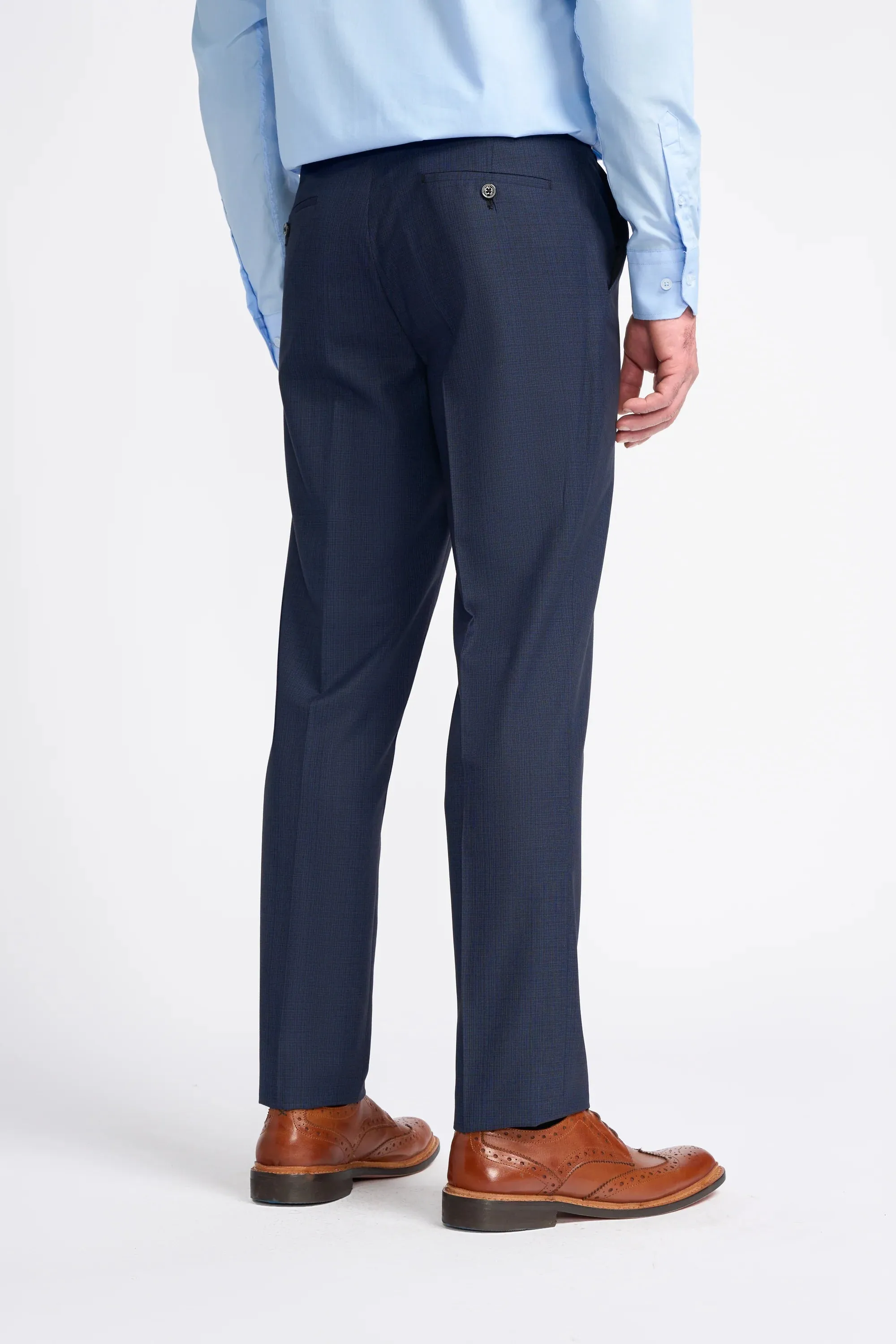 Seeba Navy Regular Three Piece Suit