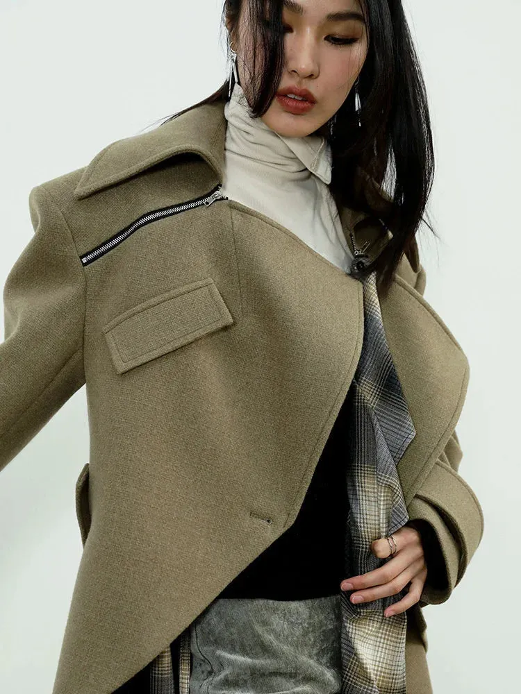 Shunta Asymmetric Lapel Coat