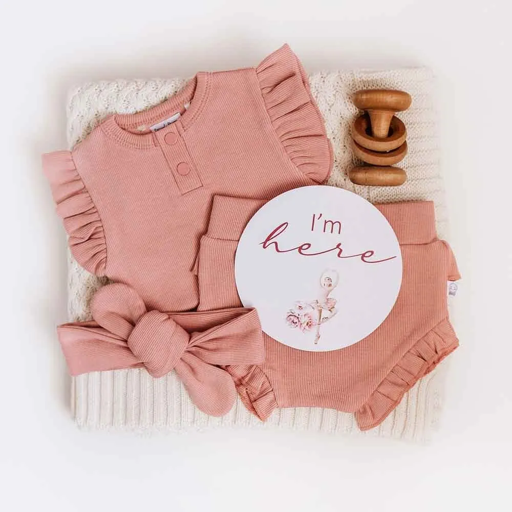 Snuggle Hunny Short Sleeve Bodysuit | Rose