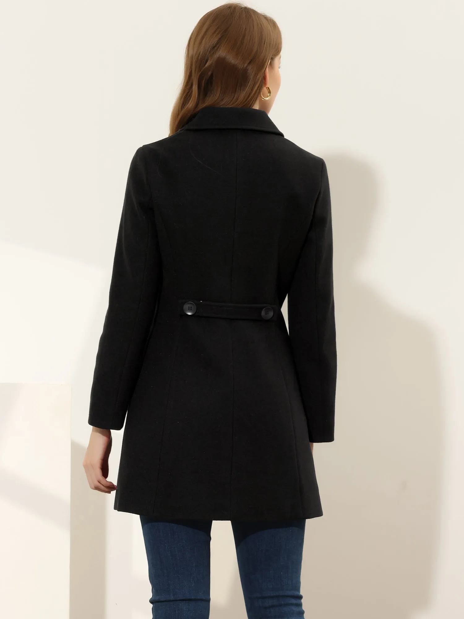 Solid Winter Single Breasted Long Warm Pocketed Pea Coat