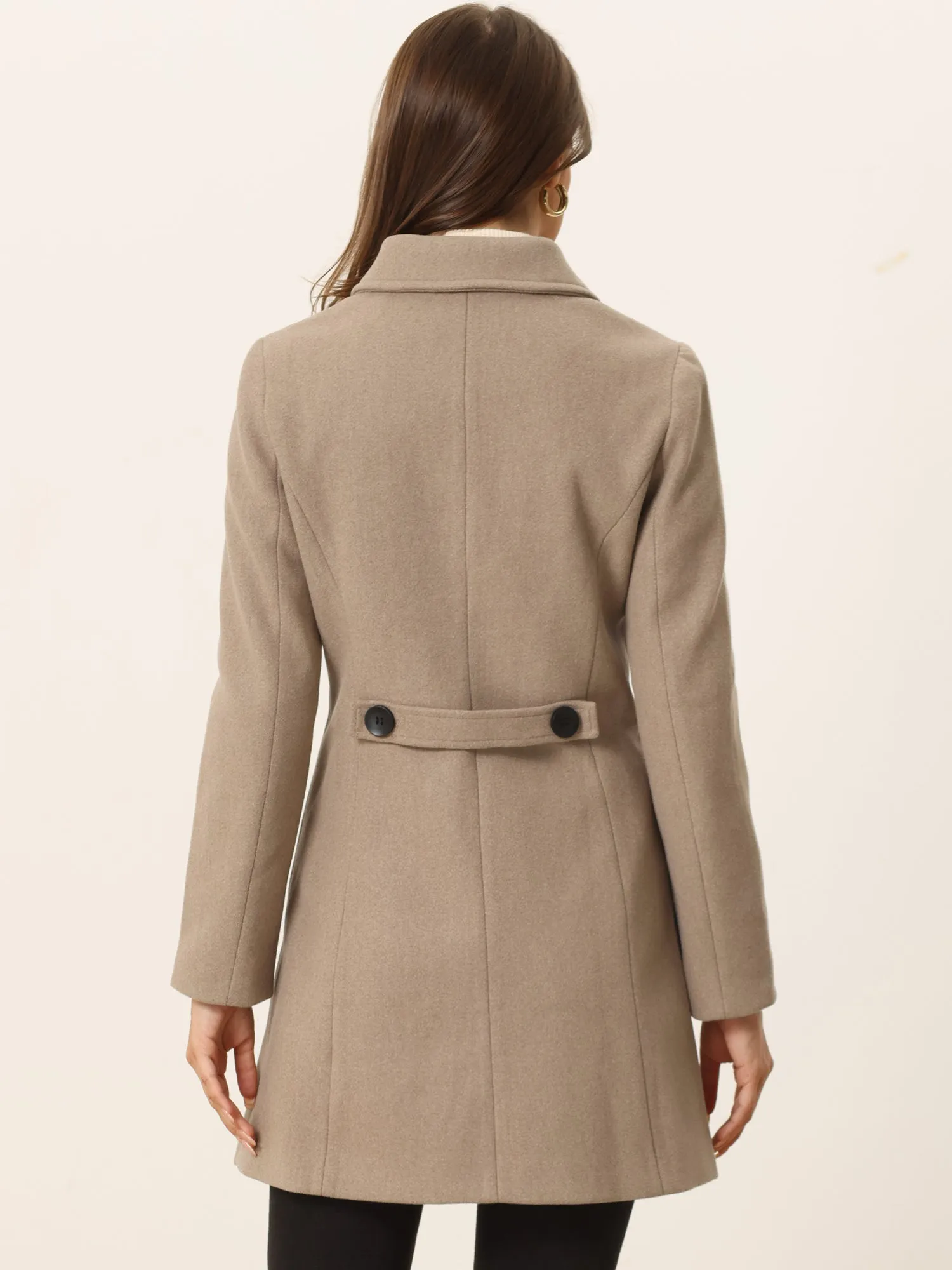 Solid Winter Single Breasted Long Warm Pocketed Pea Coat