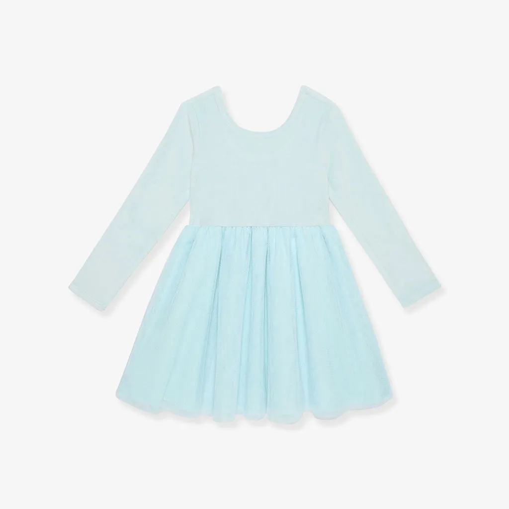 Starry Blue Velour Tulle Dress