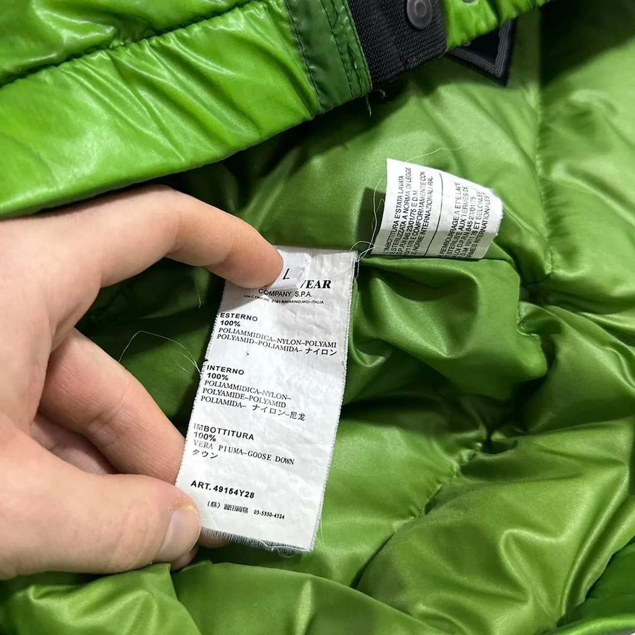 Stone Island Green Mesh Badge Down Jacket