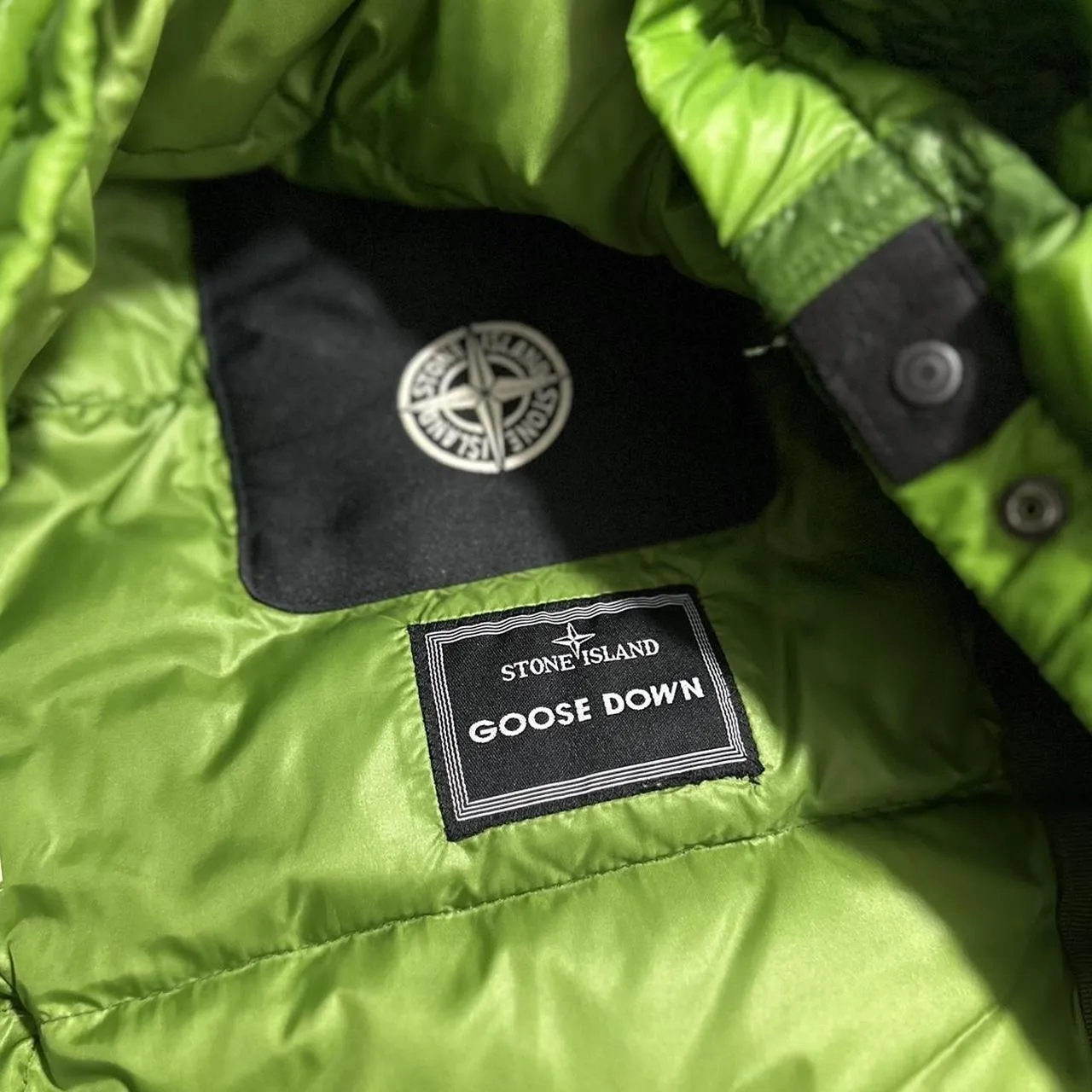 Stone Island Green Mesh Badge Down Jacket