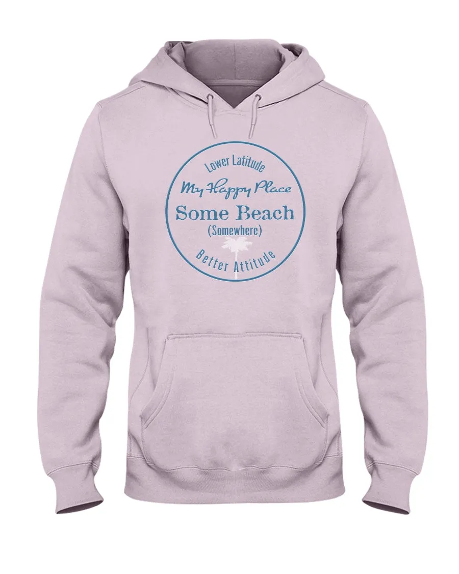 Unisex Some Beach Is My Happy Place Small Palm Tree Fleece Hoodie